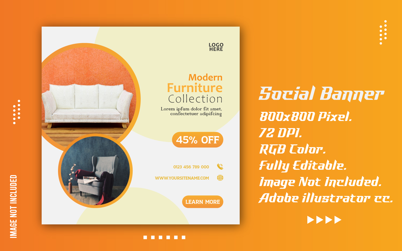 Social Media promotional post ads banner template