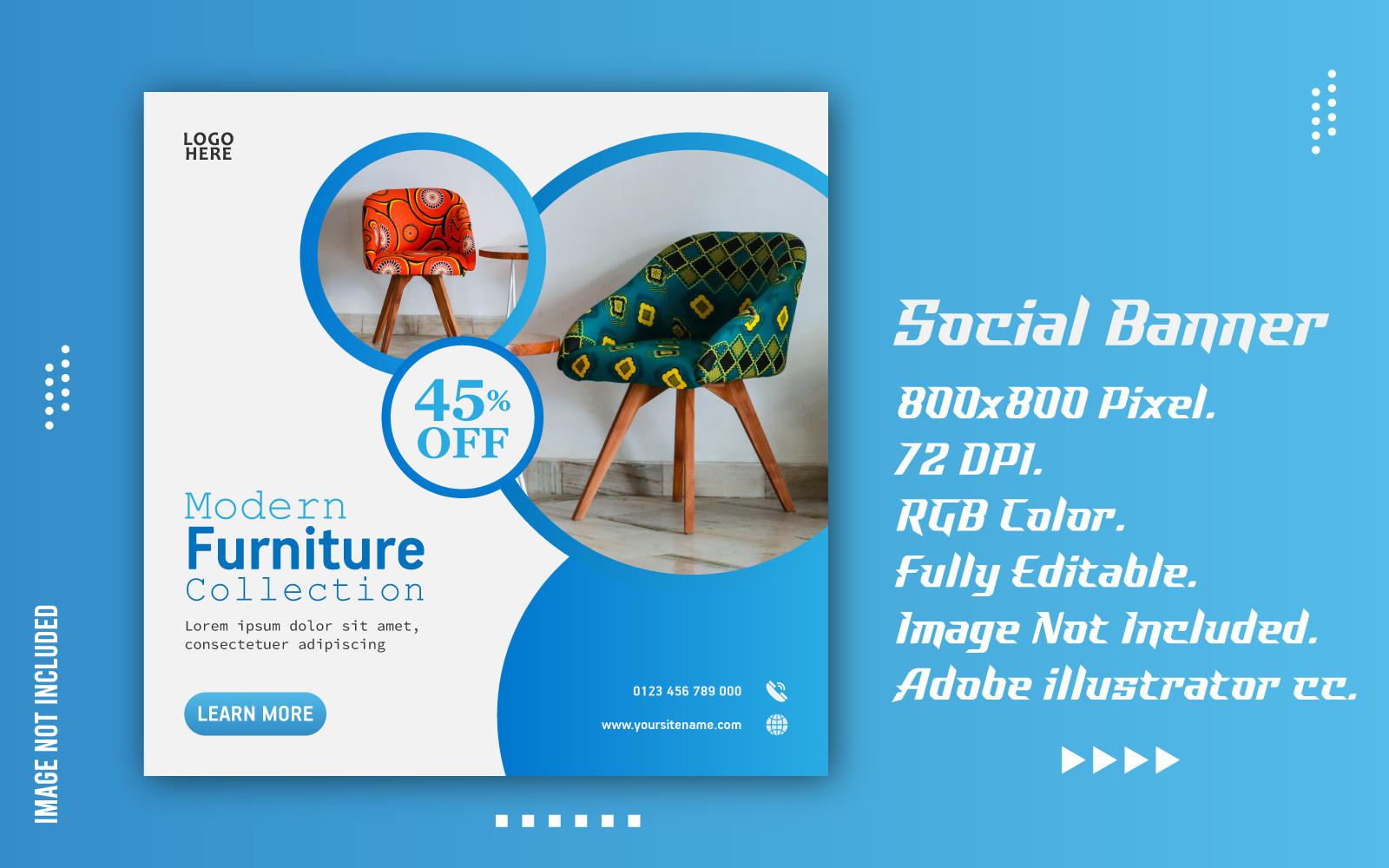 Social Media Post promotional ads banner template design