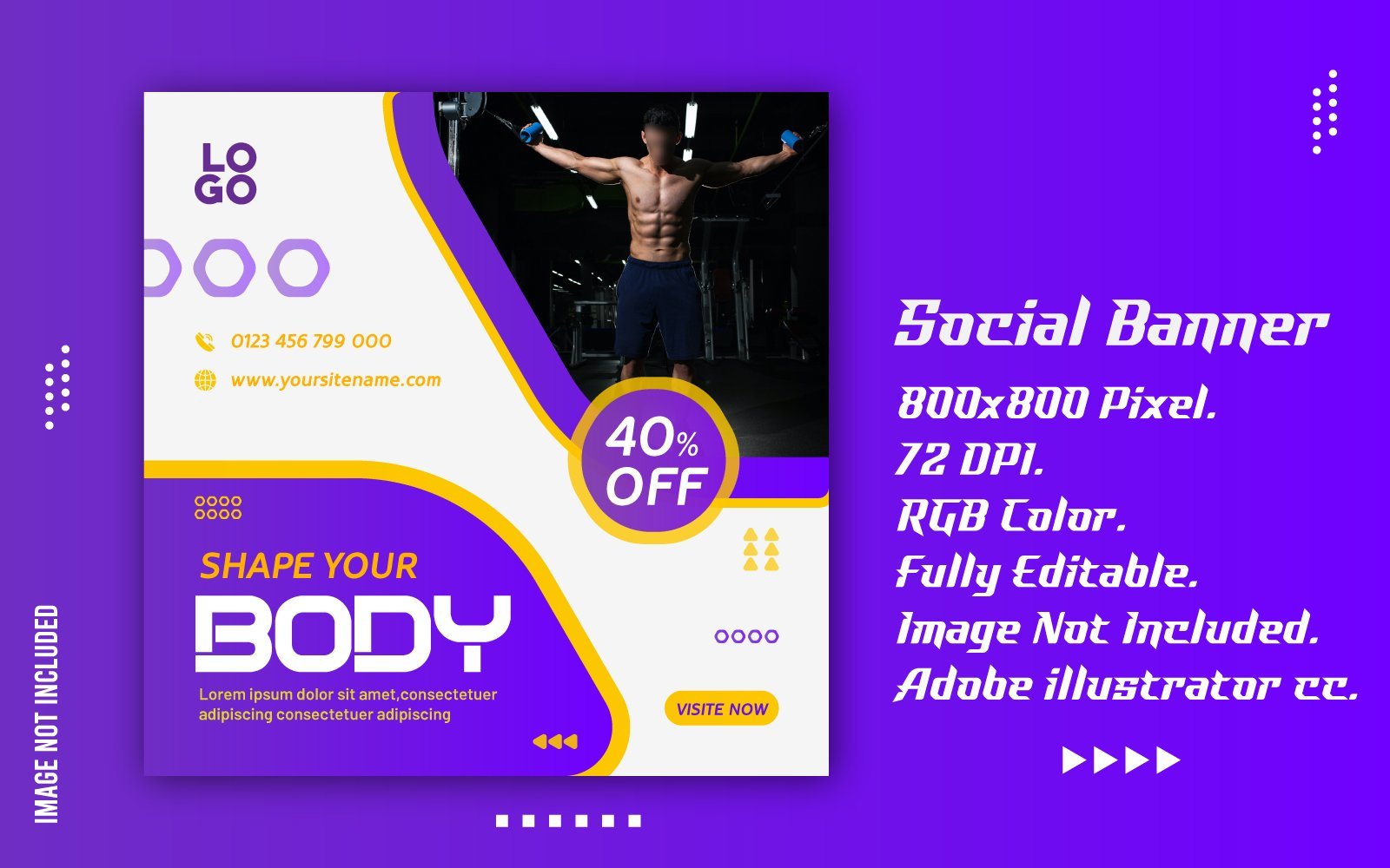 Social Media Post Template Editable minimal banner template