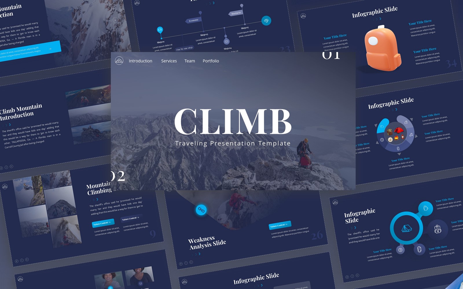 Climb - Traveling Multipurpose PowerPoint Template