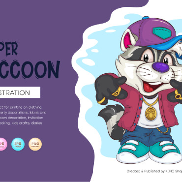 Raccoon Rapper Vectors Templates 228724