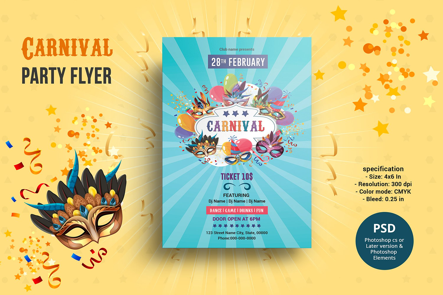 Carnival Party Flyer Corporate Identity Template