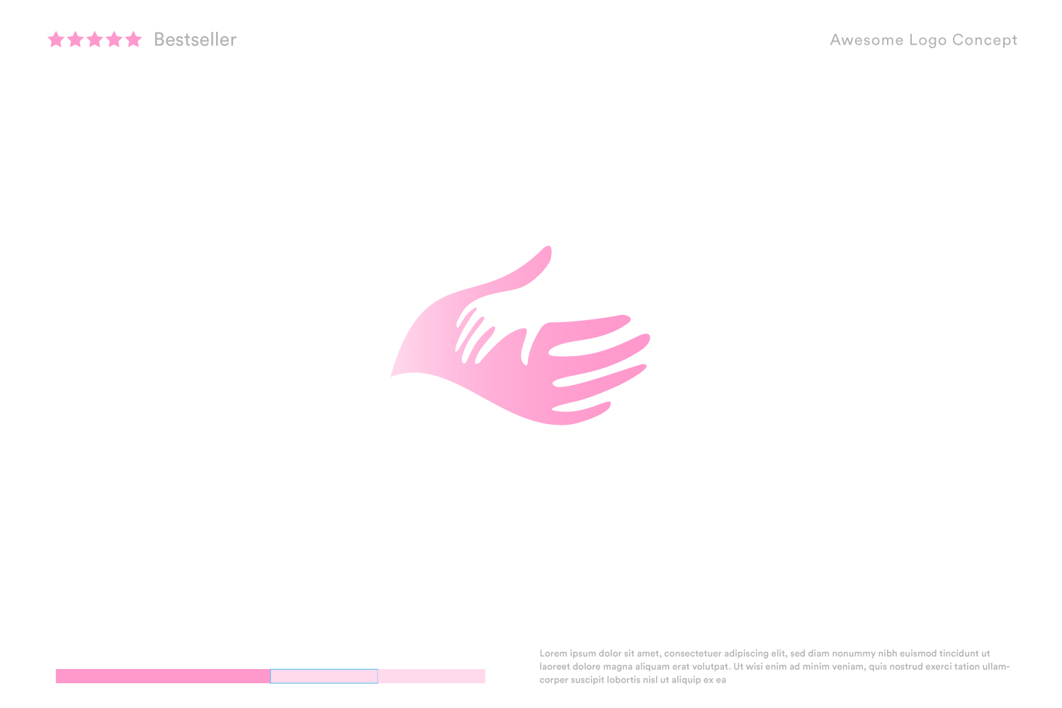 Mother and child hand silhouette, tender logo template.