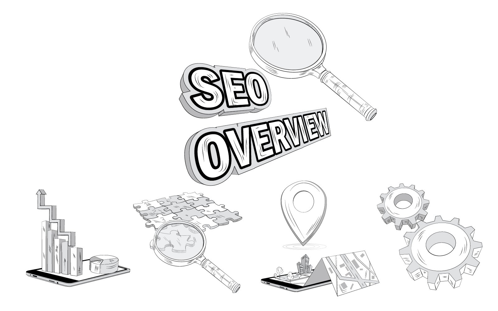 5 simple  illustration item SEO