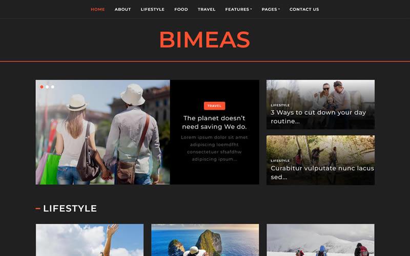 Bimeas - Blog, Article and Magazine HTML5 Template