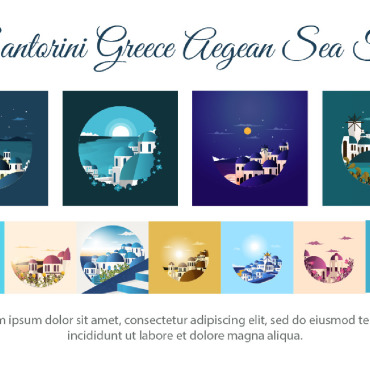 Greece Aegean Illustrations Templates 229236