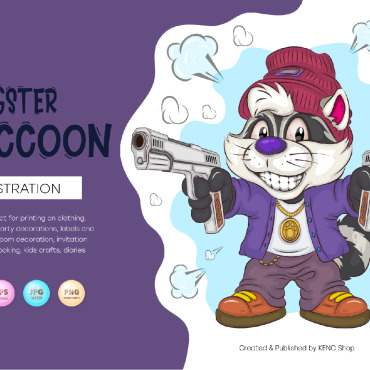 Raccoon Gangster Vectors Templates 229275