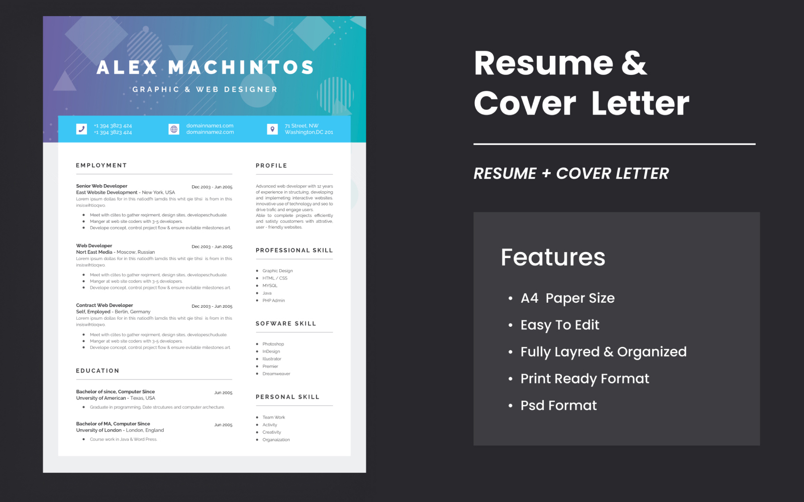 Professional Resume And Cover Letter