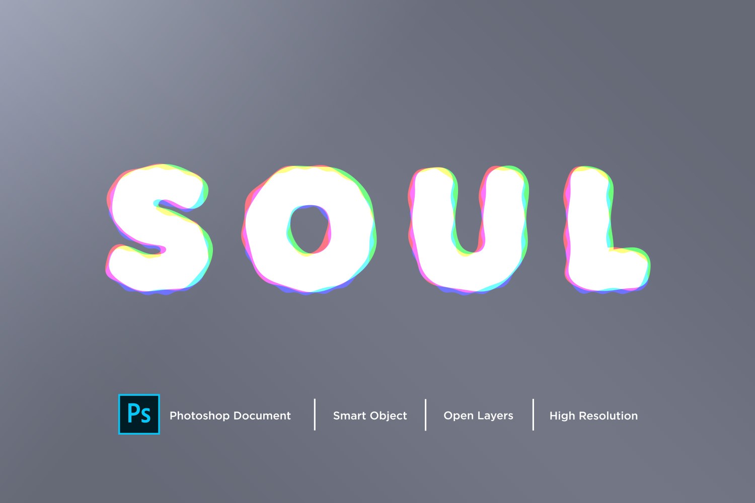 Soul Text Effect Layer Style Design Template