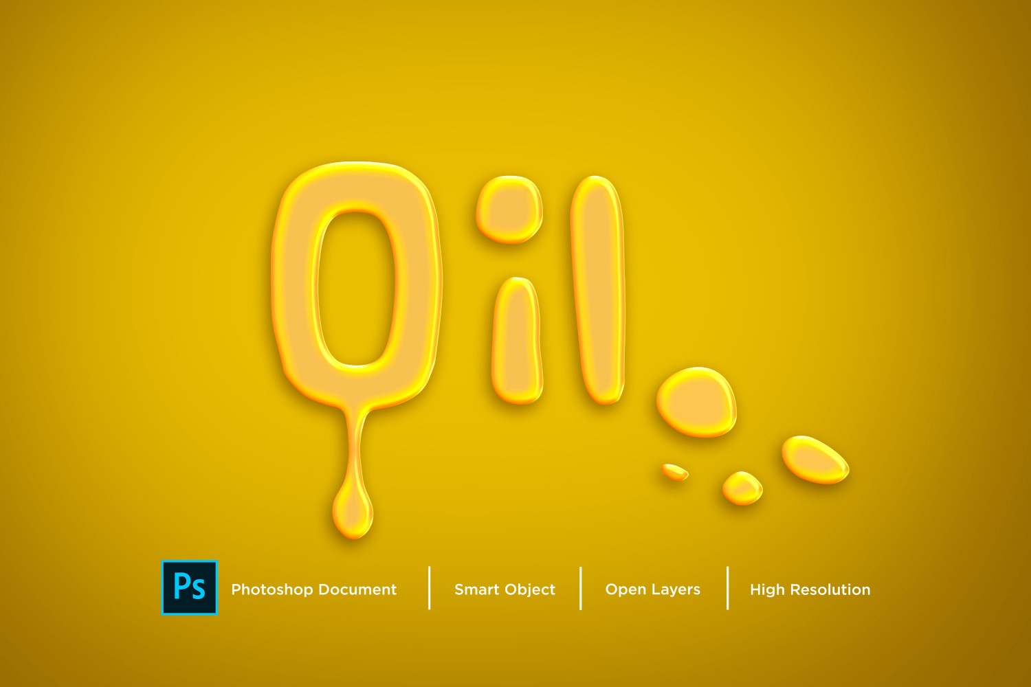 Oil Text Effect Layer Style Design Template