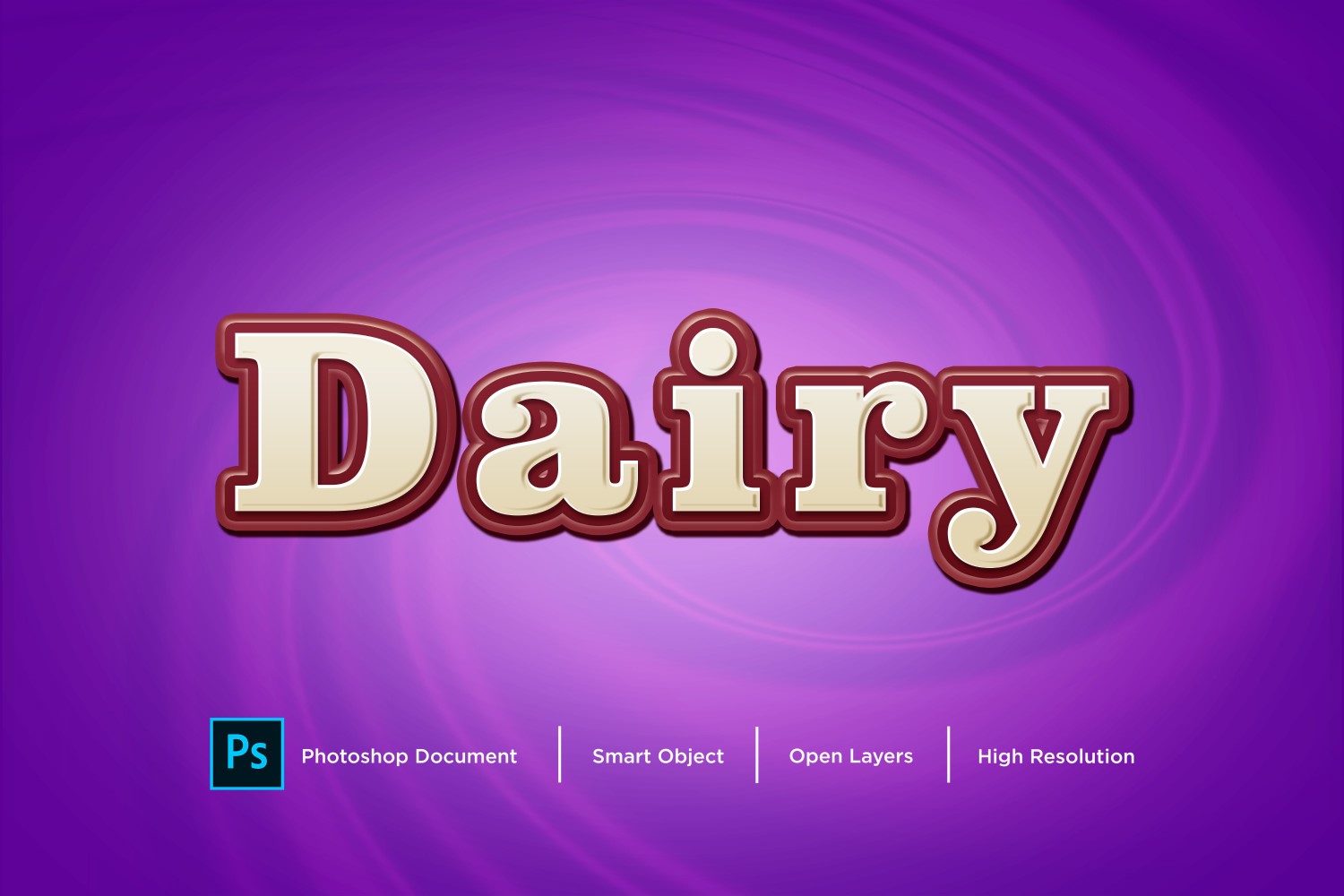 Dairy Text Effect Layer Style Design Template