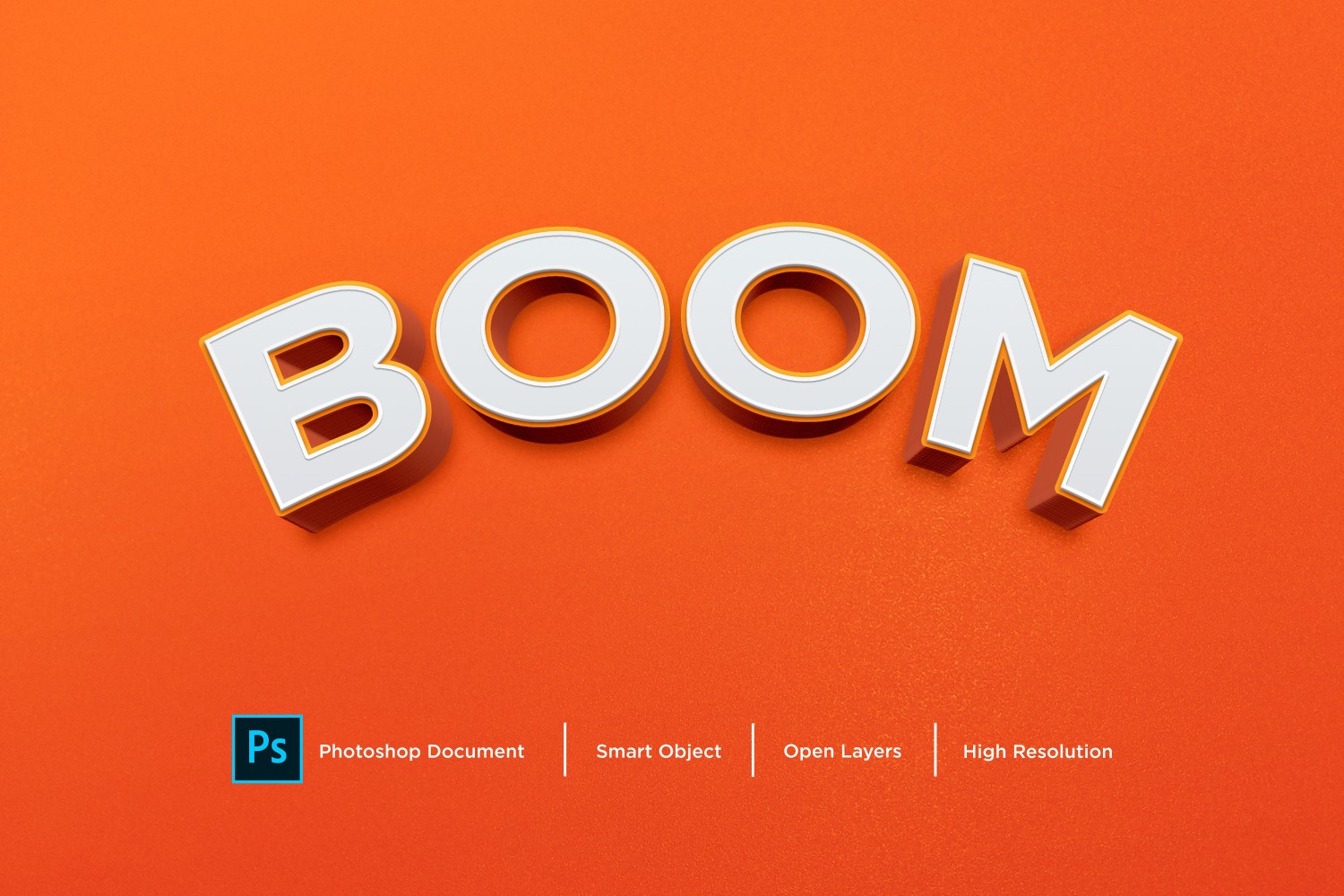 Boom Text Effect Layer Style Design Template