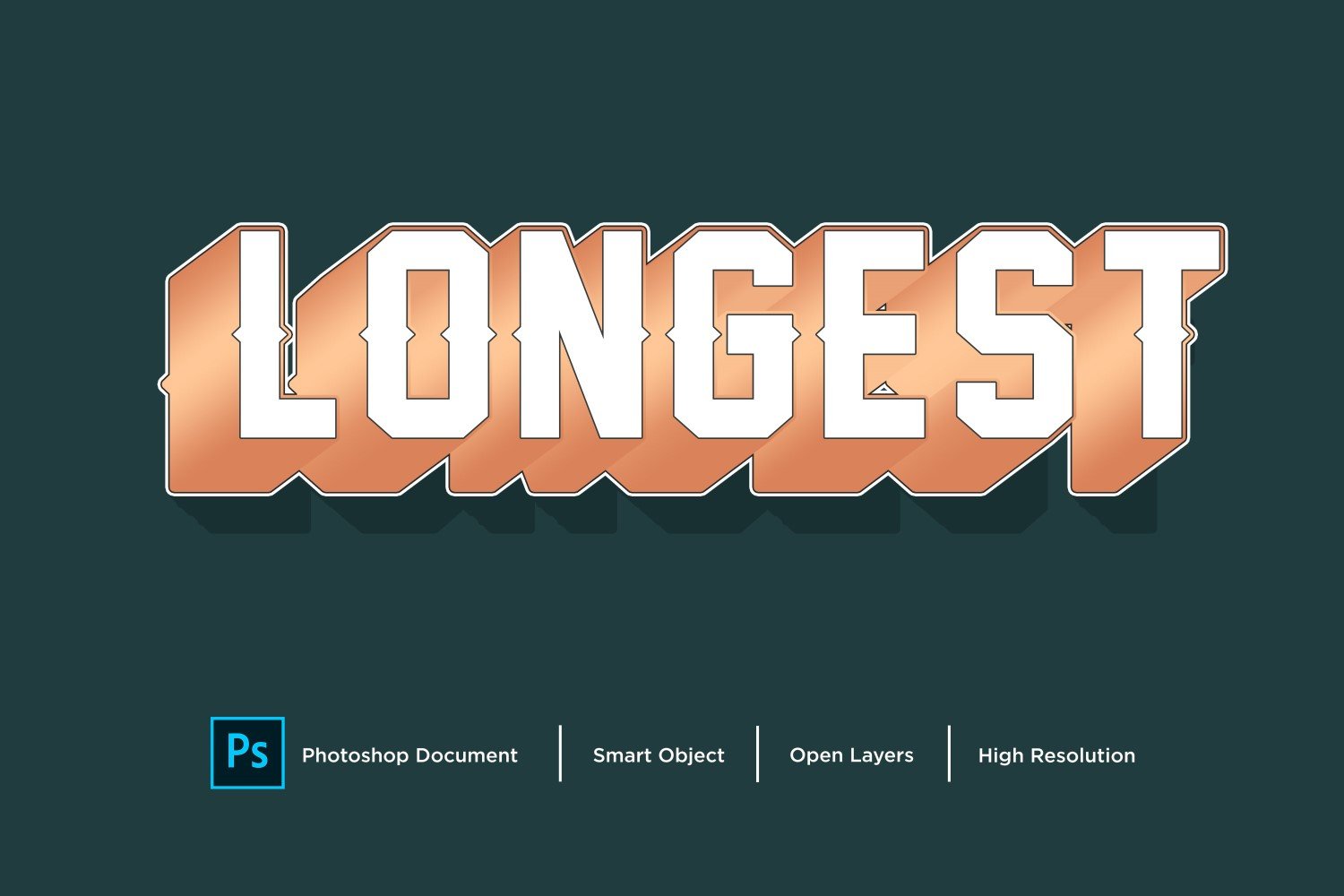 Longest Text Effect Layer Style Design Template