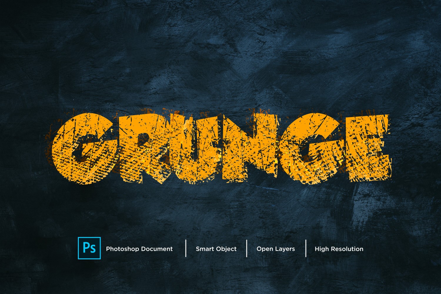 Grunge Text Effect Layer Style Design Template