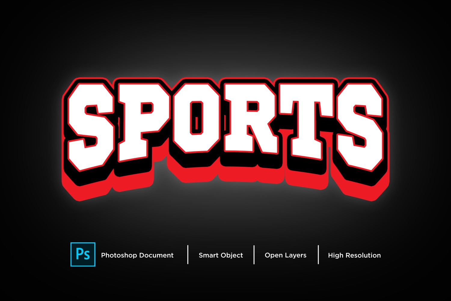 Sports Text Effect Layer Style Design Template