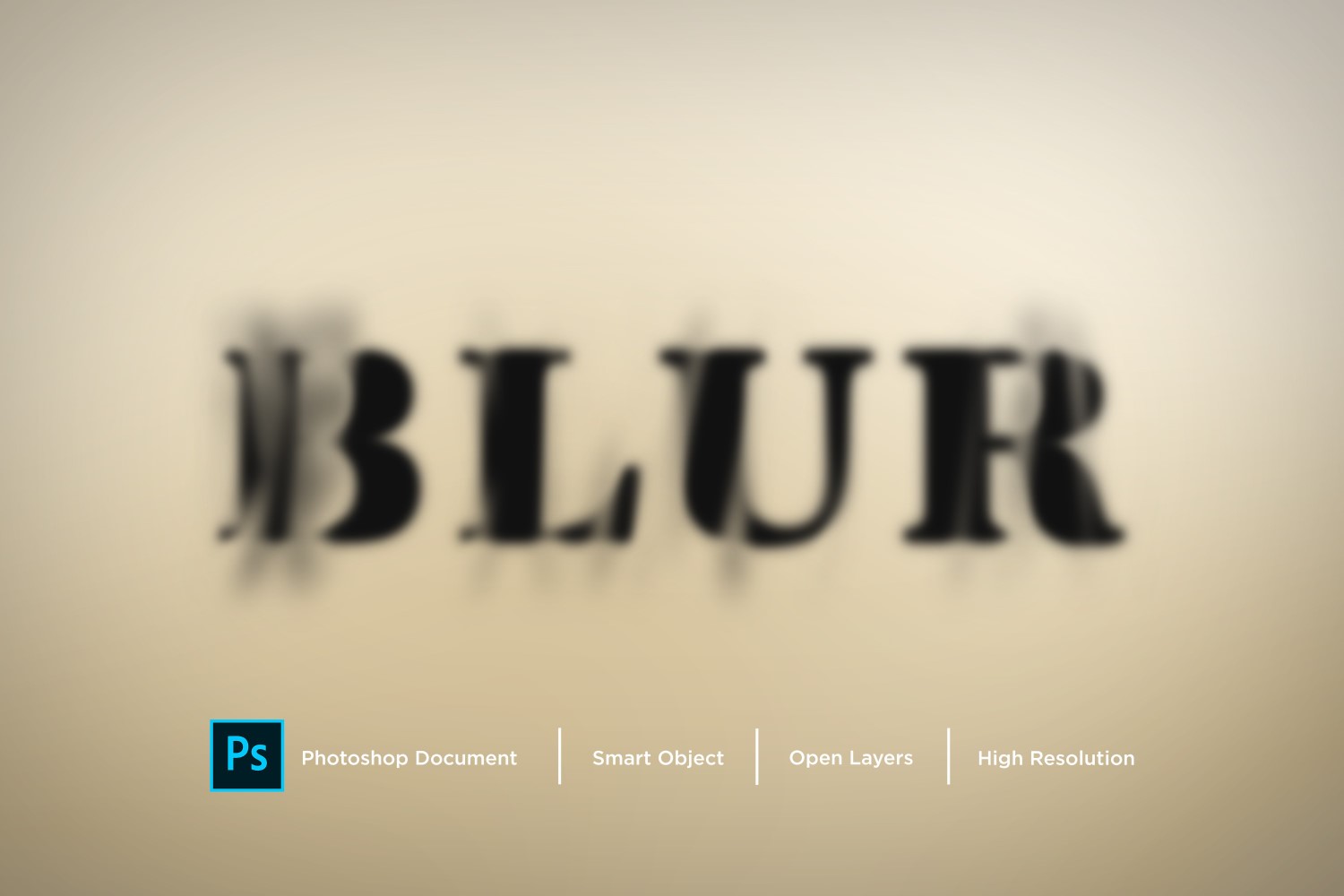 Blur Text Effect Layer Style Design Template