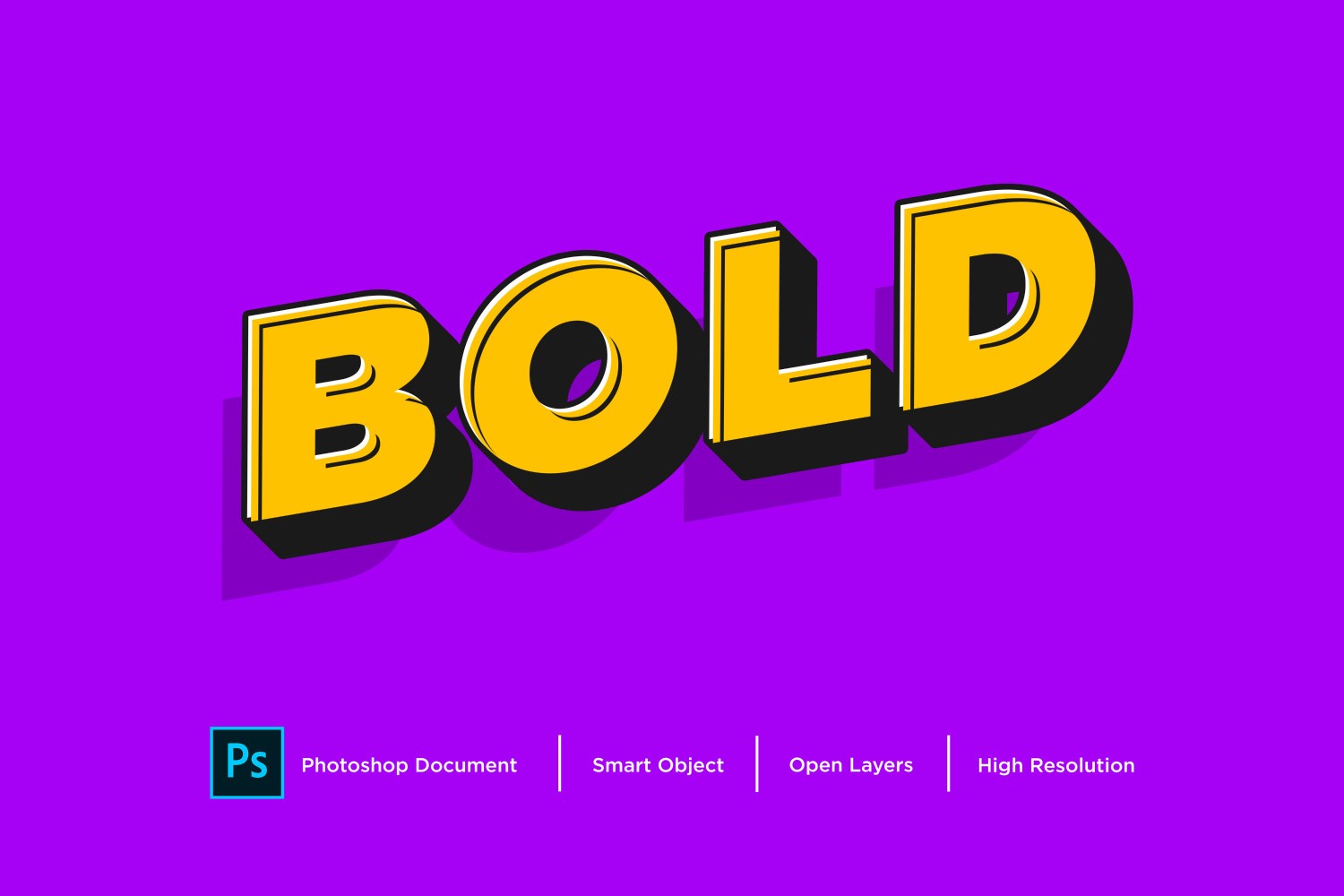 Bold Text Effect Layer Style Design Template