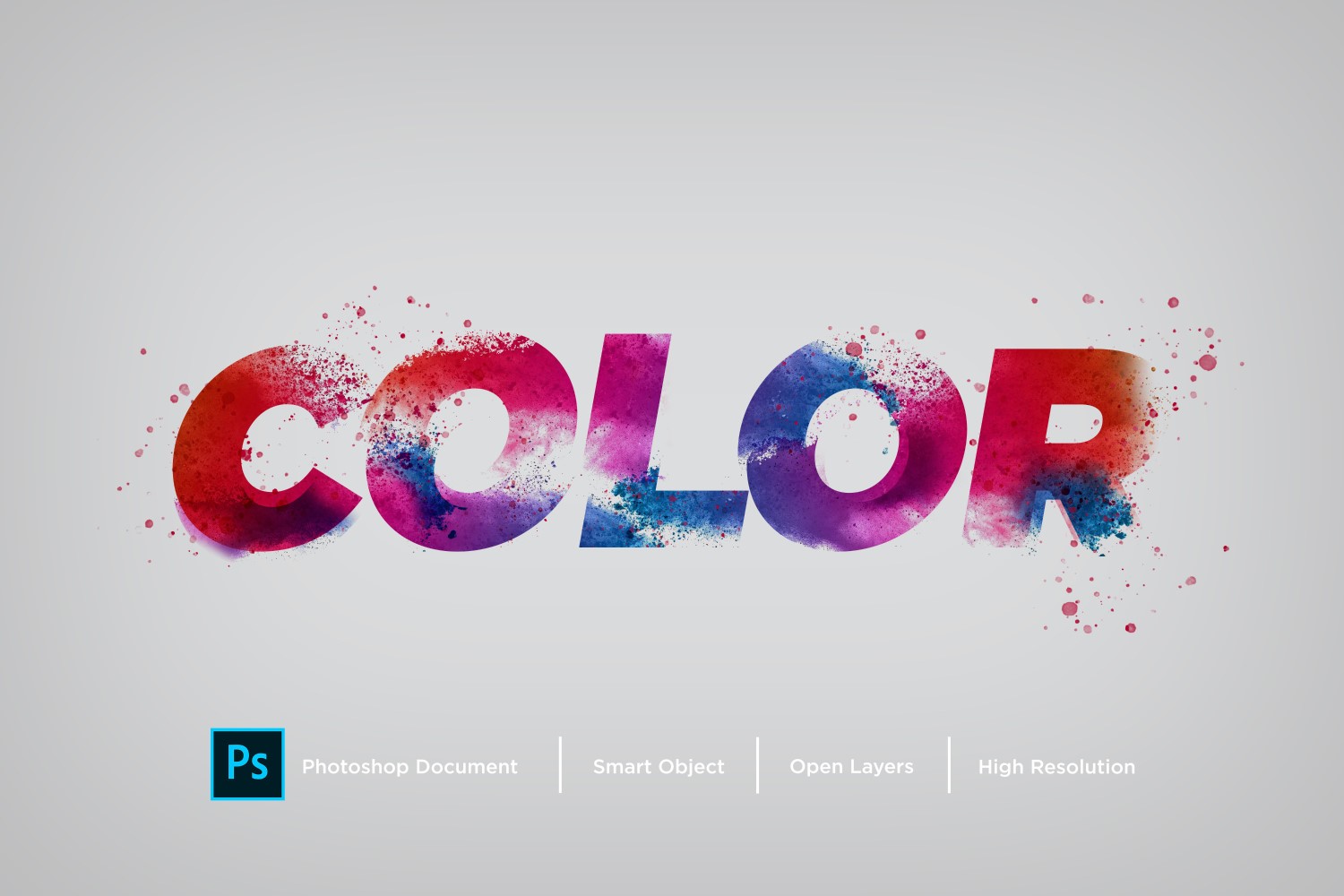 Color Text Effect Layer Style Design Template