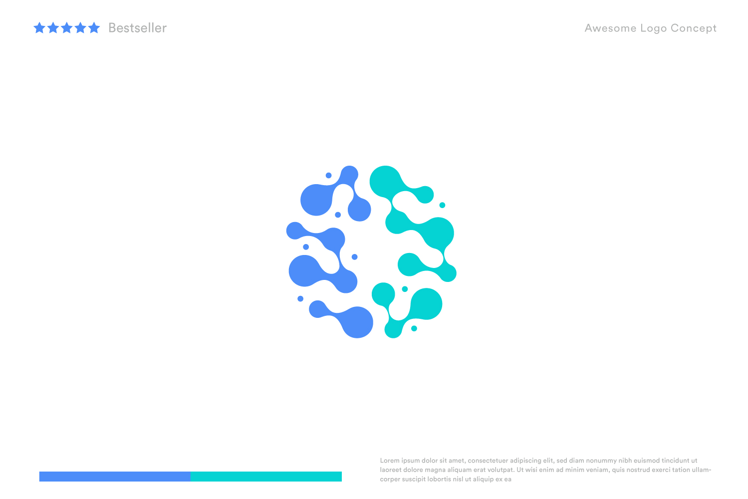 Abstract dots logo template for MRI technology, neural network research and neurology.