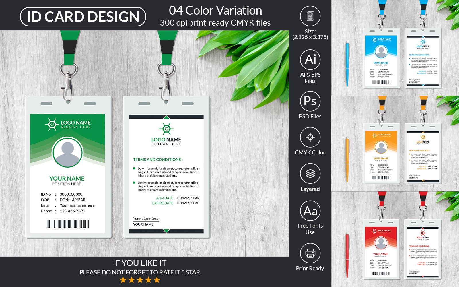 Modern ID Card Design Template