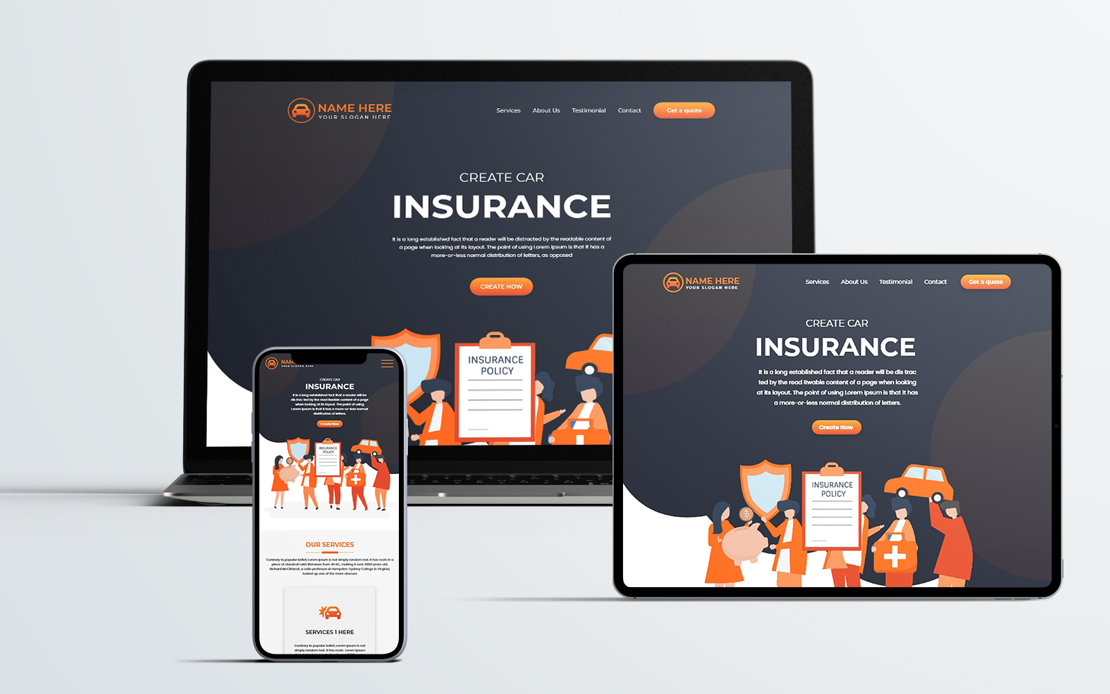 Insu – Car Insurance One Page HTML5 Template