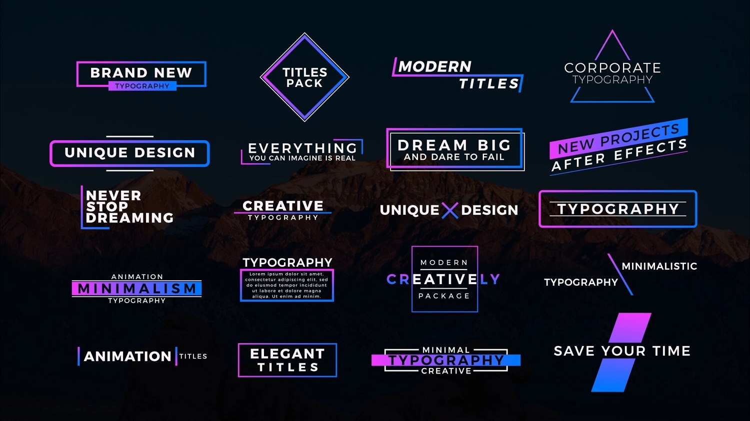 20 Gradient Titles - Miscellaneous MOGRT for Premiere Pro