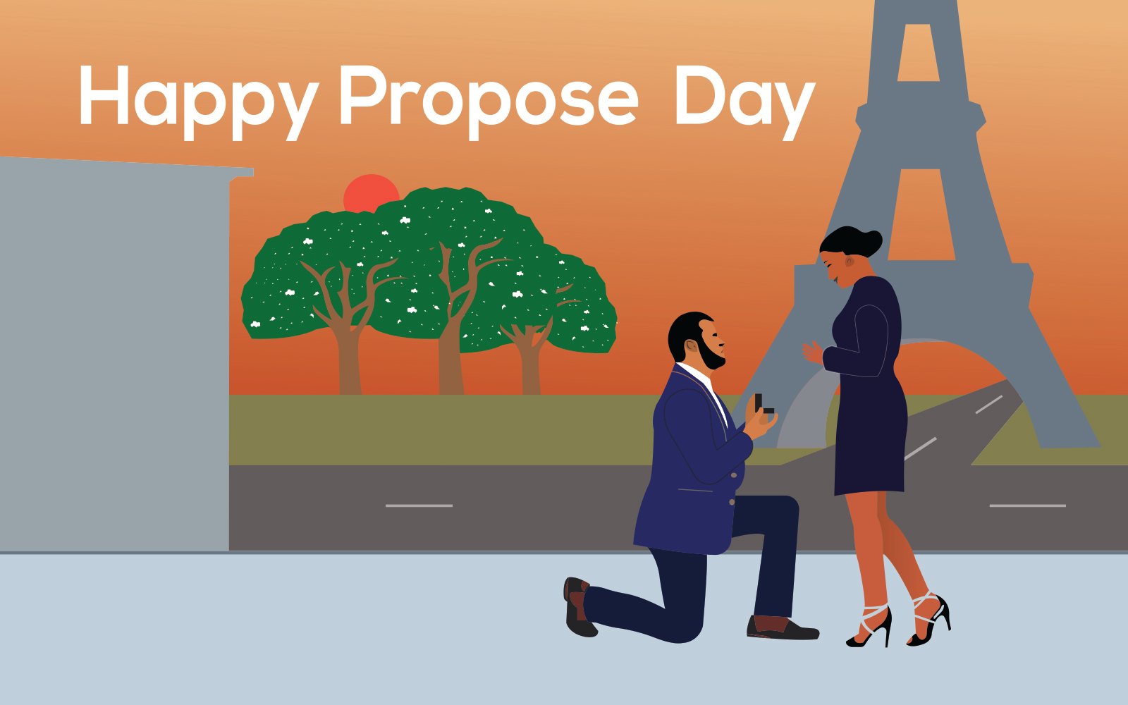 Happy Propose Day Vector.