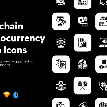 Cryptocurrency Blockchain Icon Sets 230156