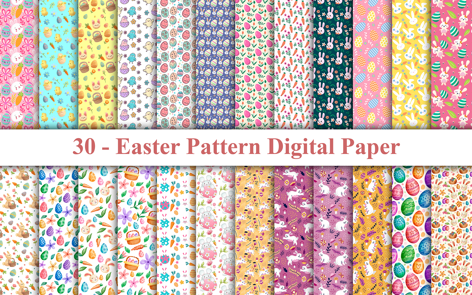 Happy Easter Pattern Digital Paper