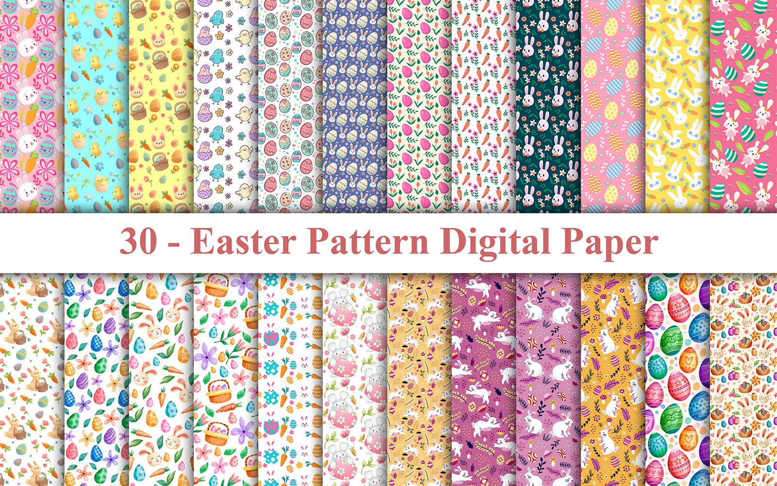 Happy Easter Pattern Digital Paper