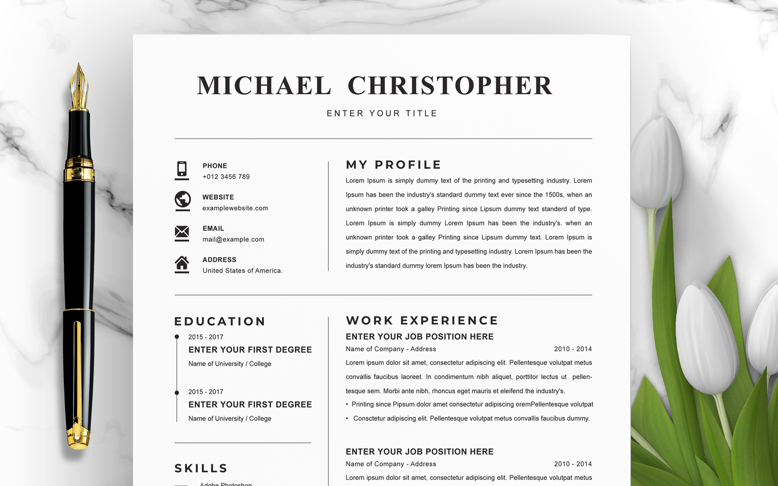 Michael / CV Resume Template