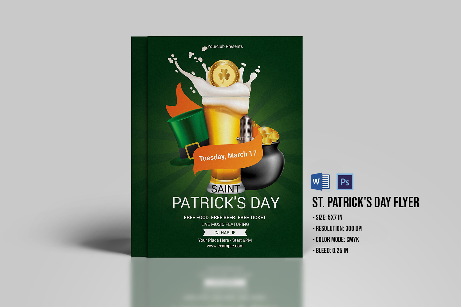 Saint Patrick’s Day Party Invitation Flyer Corporate Identity Template