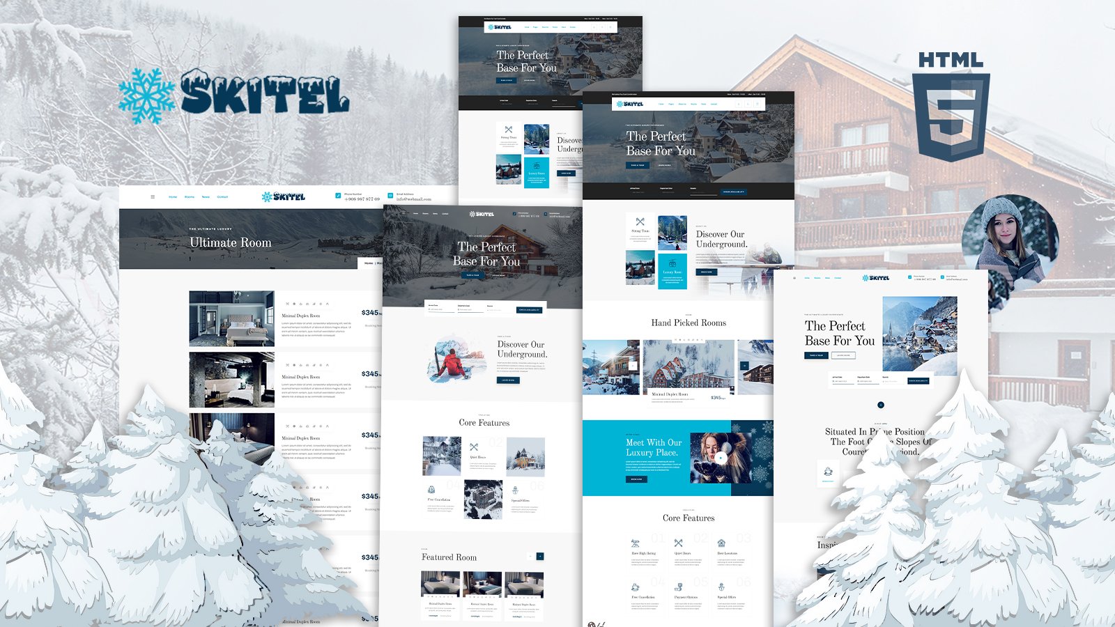 Skitel Ski And Snowboarding Hotel HTML5 Template
