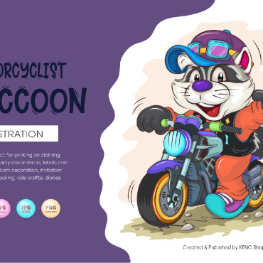 <a class=ContentLinkGreen href=/fr/kits_graphiques_templates_vectoriels.html>Vectoriels</a></font> raccoon motocycliste 231678