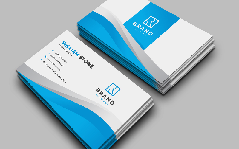 Creative 3d Style Blue And Silver Business Card