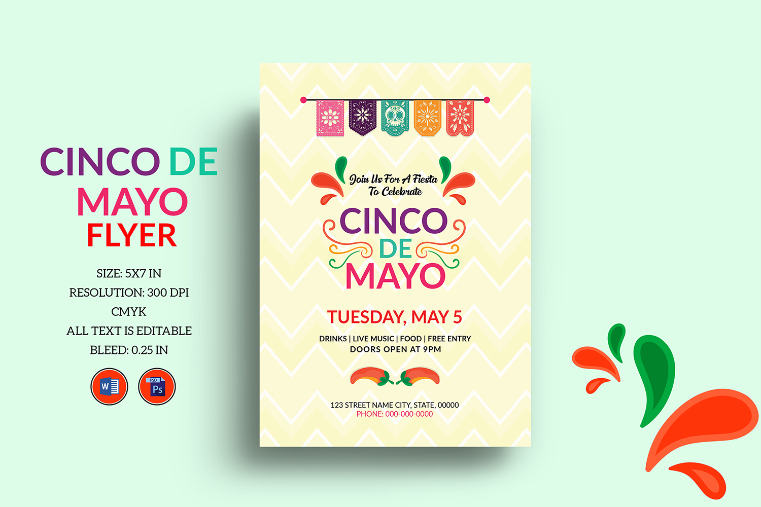 Cinco De Mayo Party Flyer Corporate Identity Template