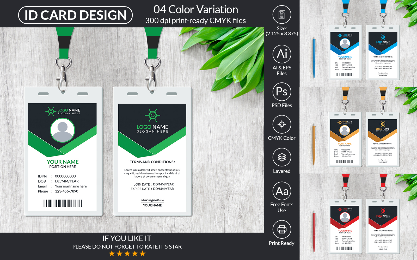 ID Card Design Template For Company