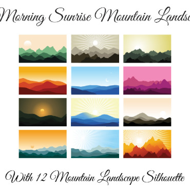 Sunrise Mountain Illustrations Templates 232073