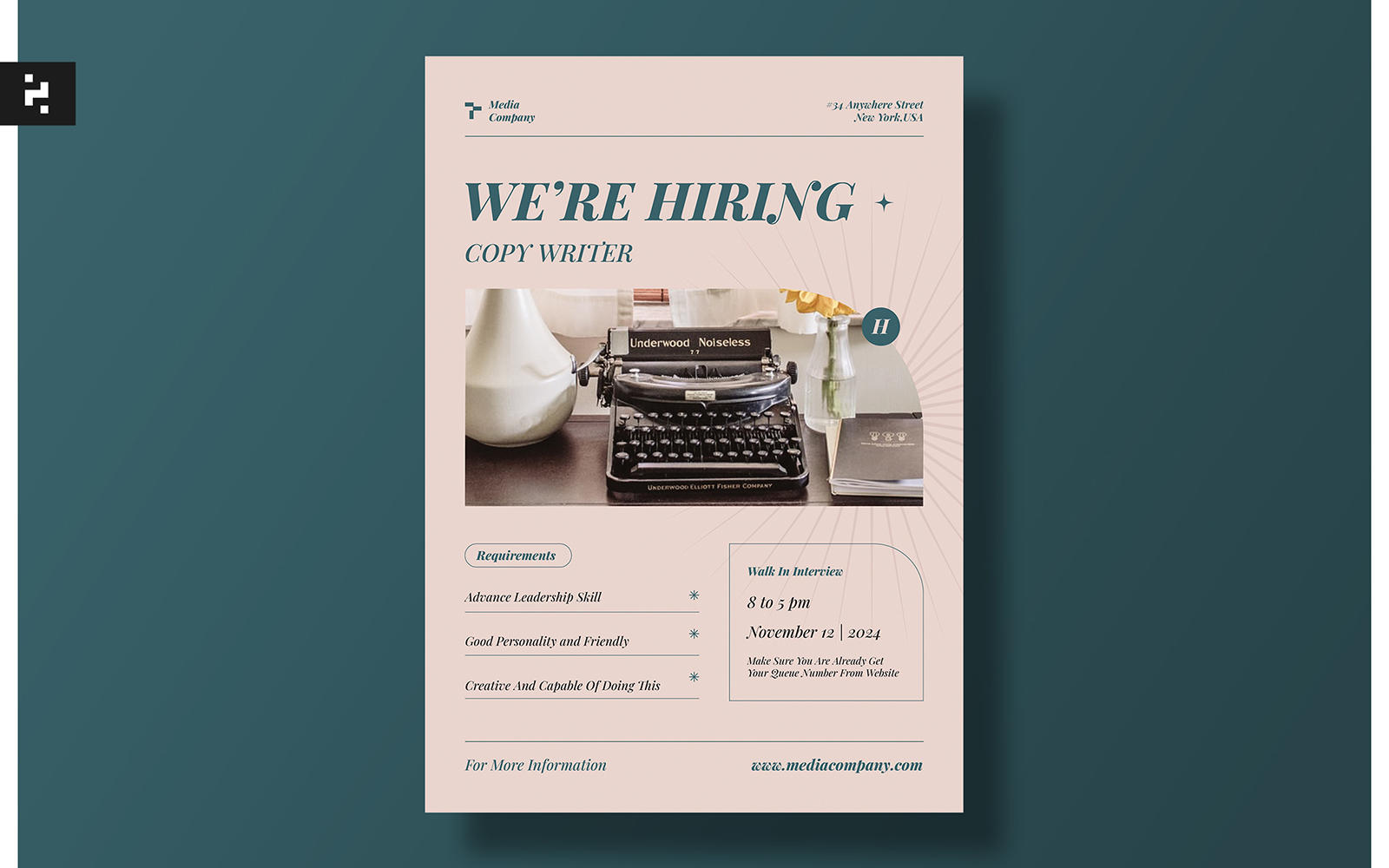 Copywriter Job Hiring Flyer Template