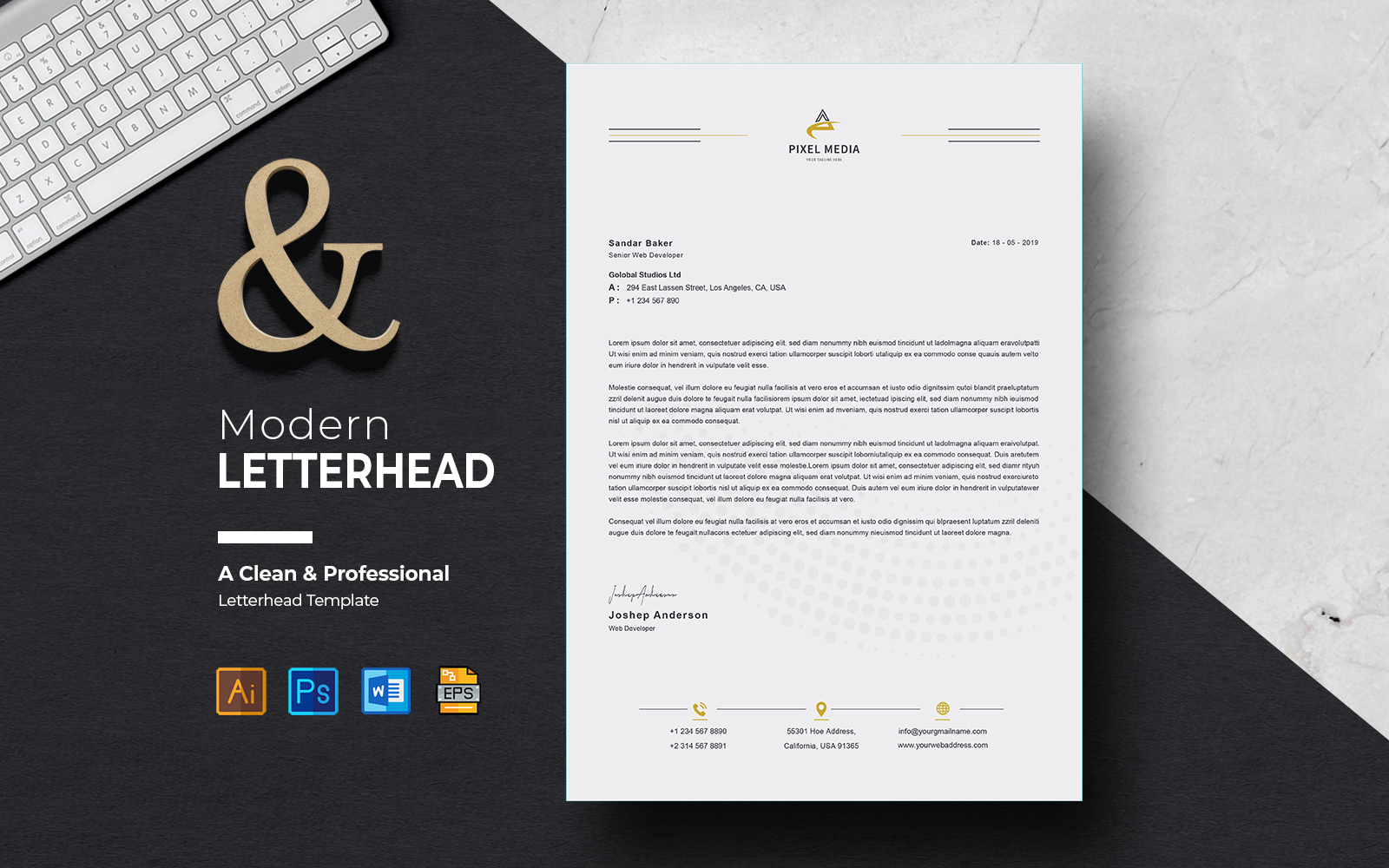 Creative Letterhead Template Design Canva