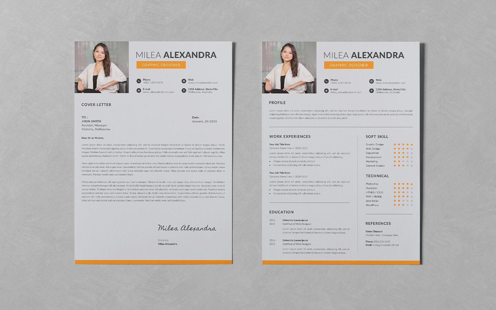 Minimalist Design Resume CV Bundle Set