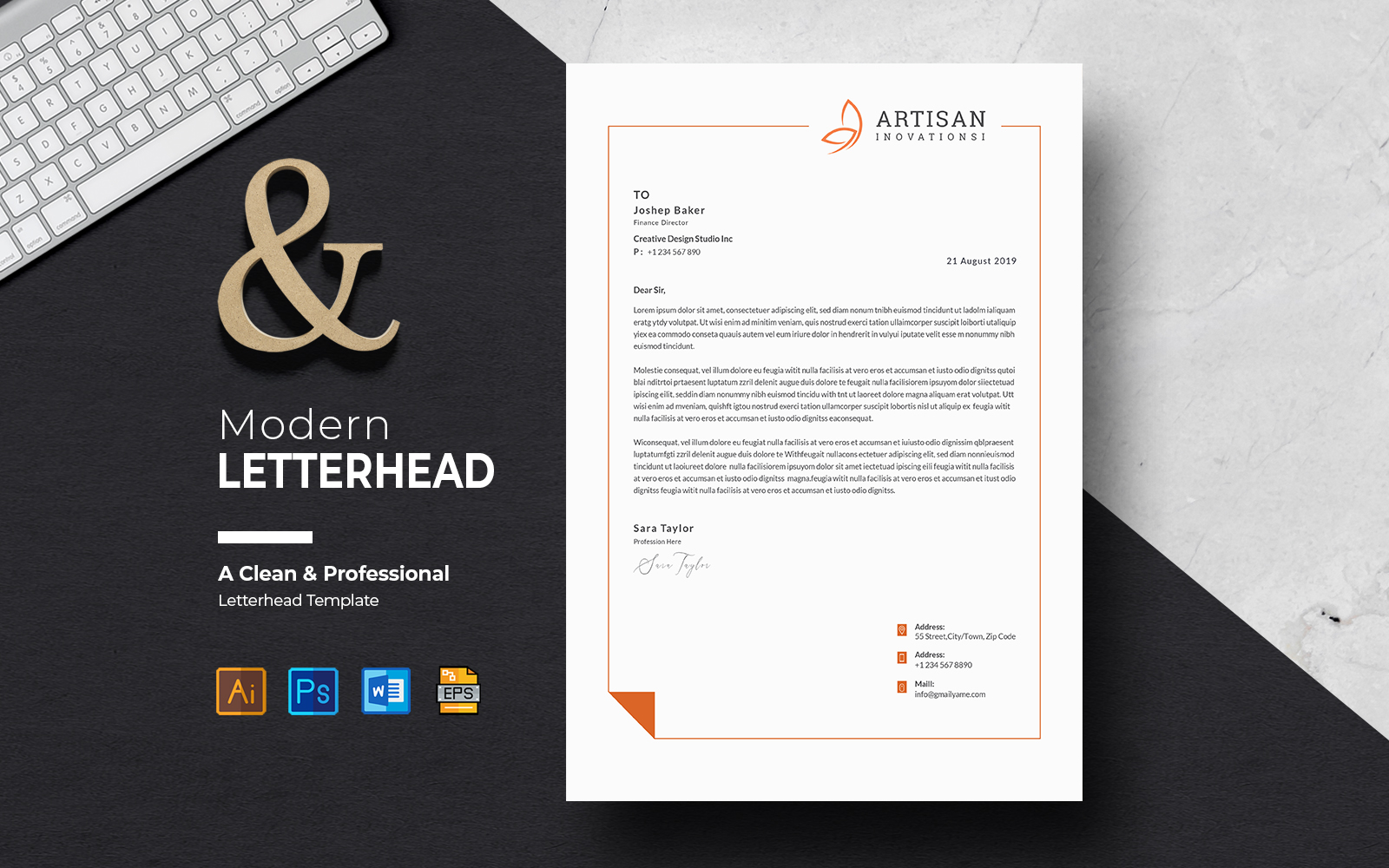 Canva Modern Corporate Letterhead Design Template