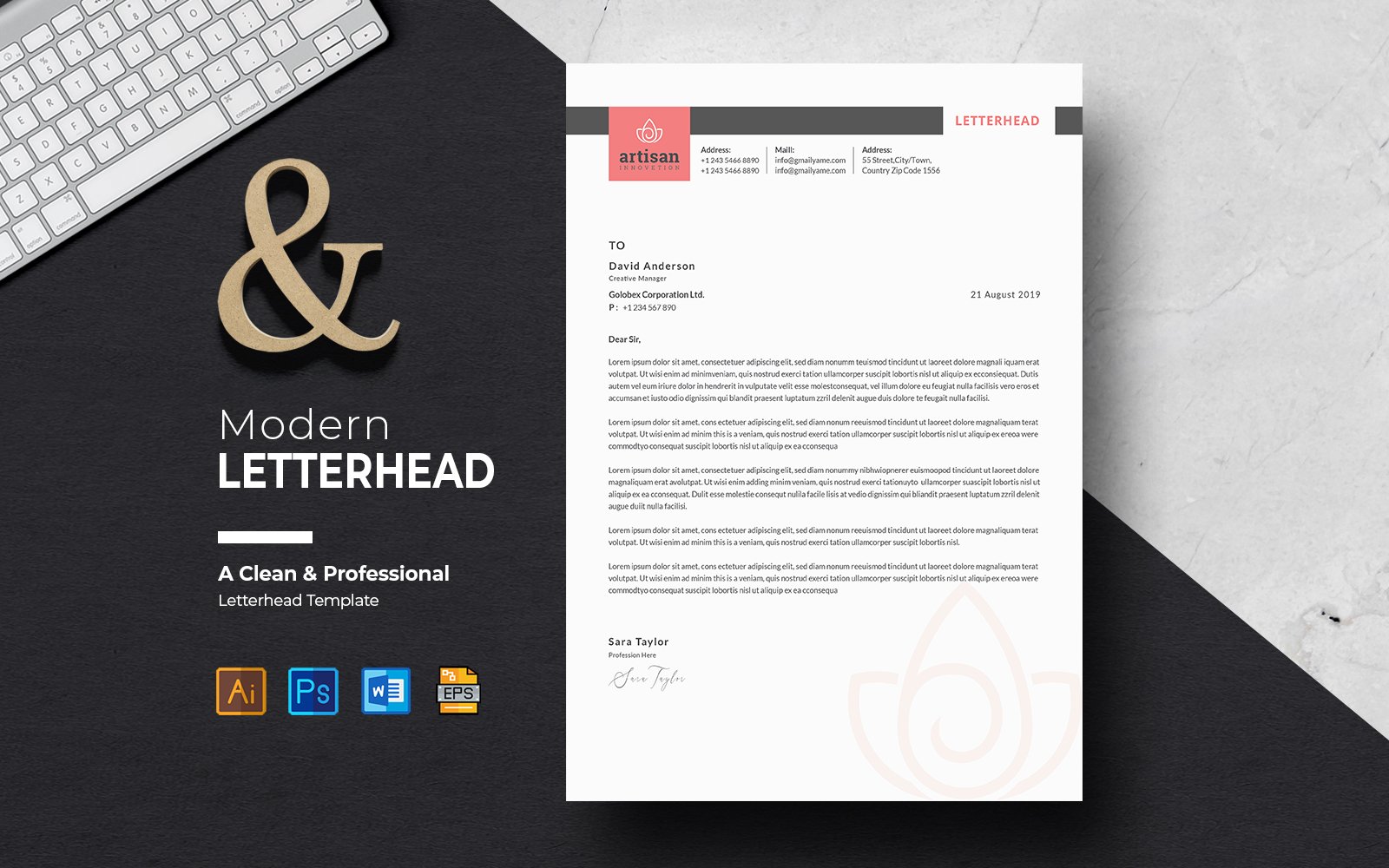 Canva Creative Letterhead Design Template