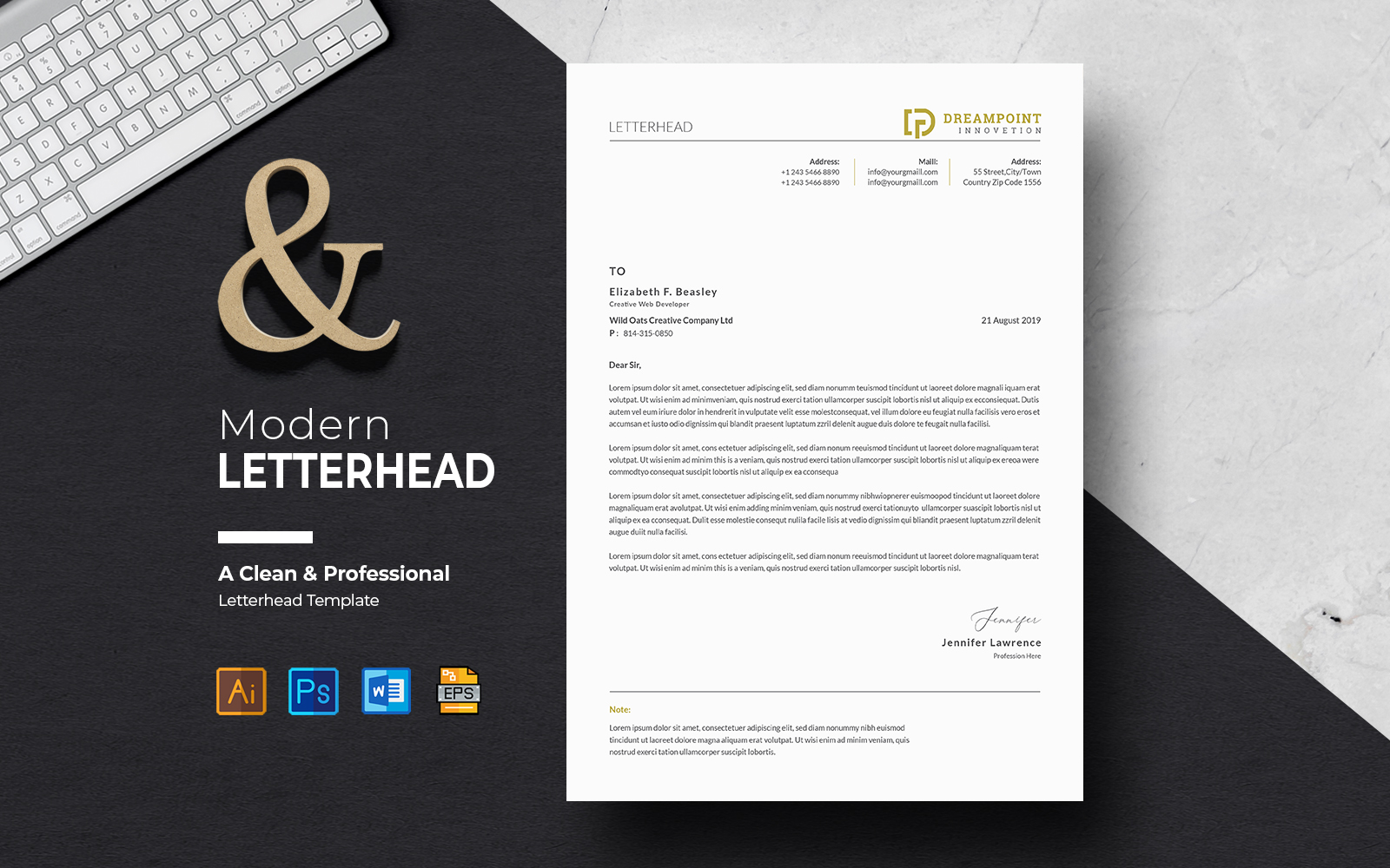 Creative Business Canva Letterhead Template