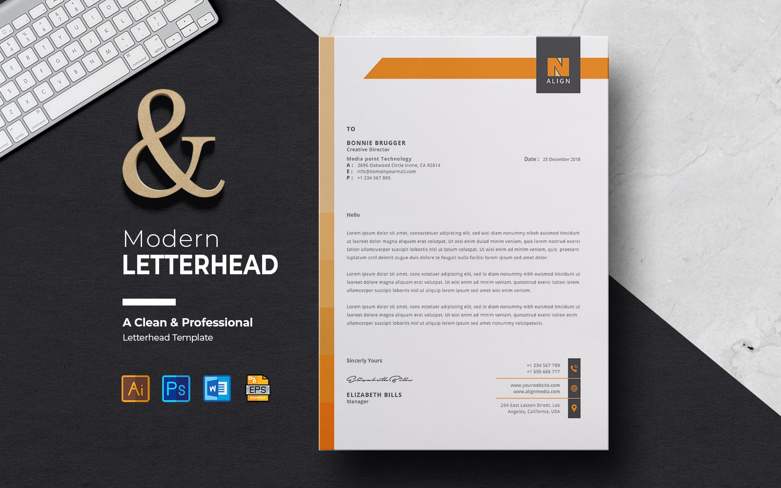 Canva A4 Corporate Letterhead Design Template