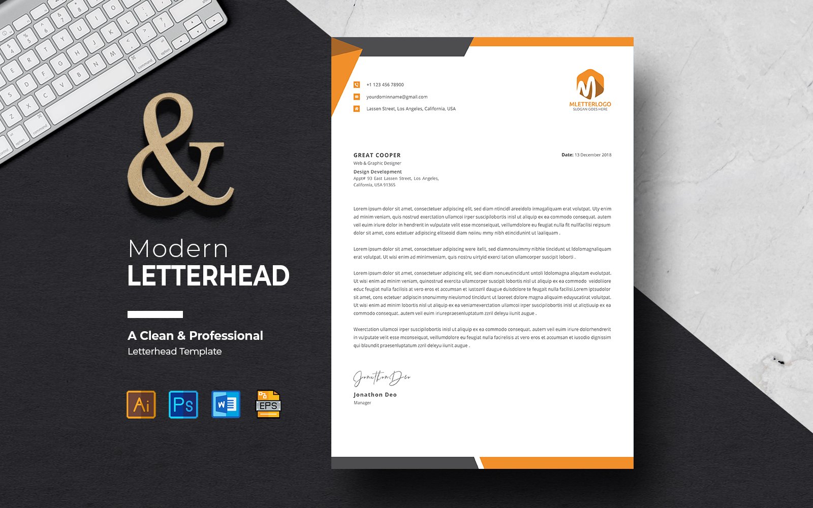 Clean Business Letterhead Template Design Canva