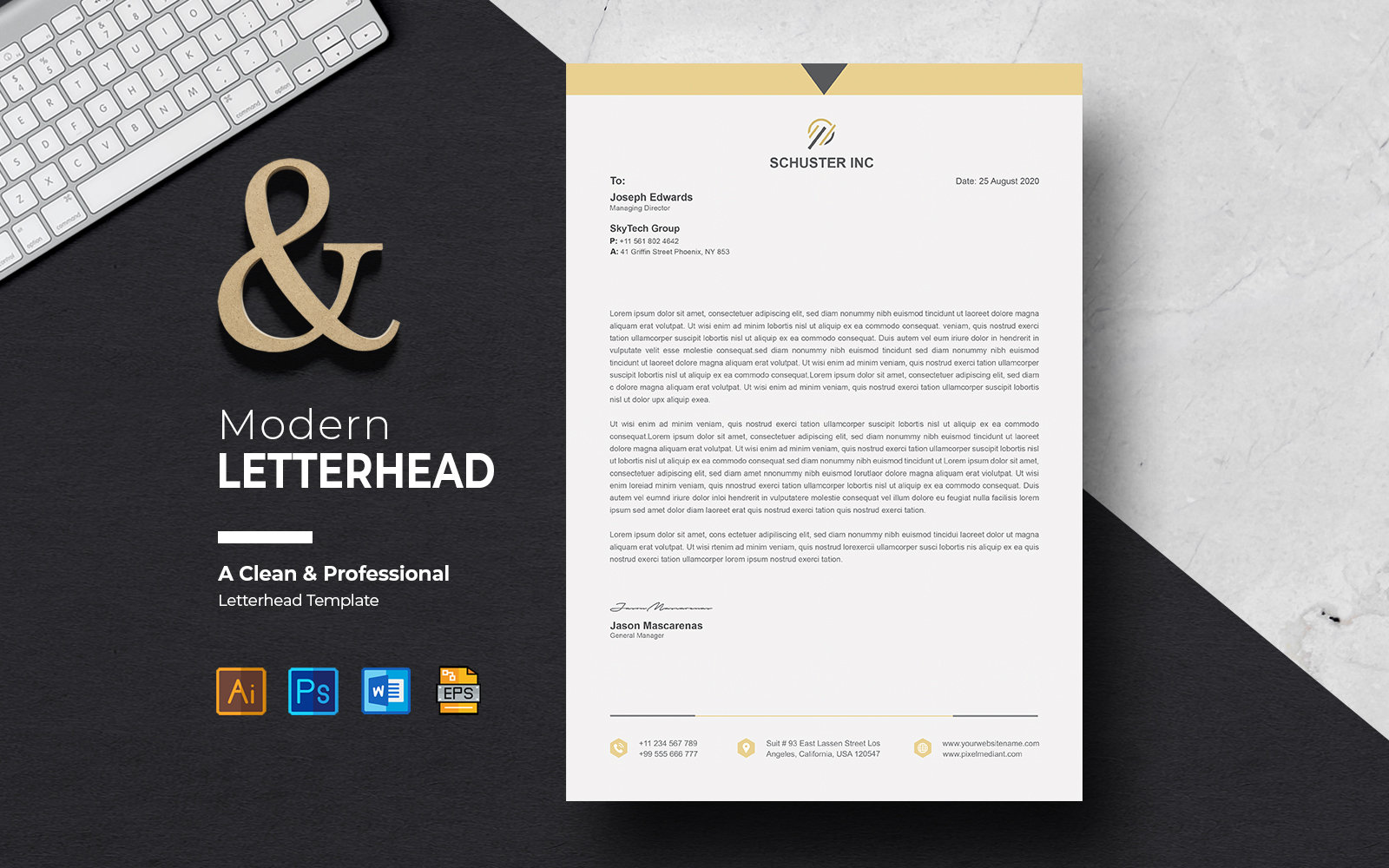 Schuster Inc A4 Letterhead Design Template Canva