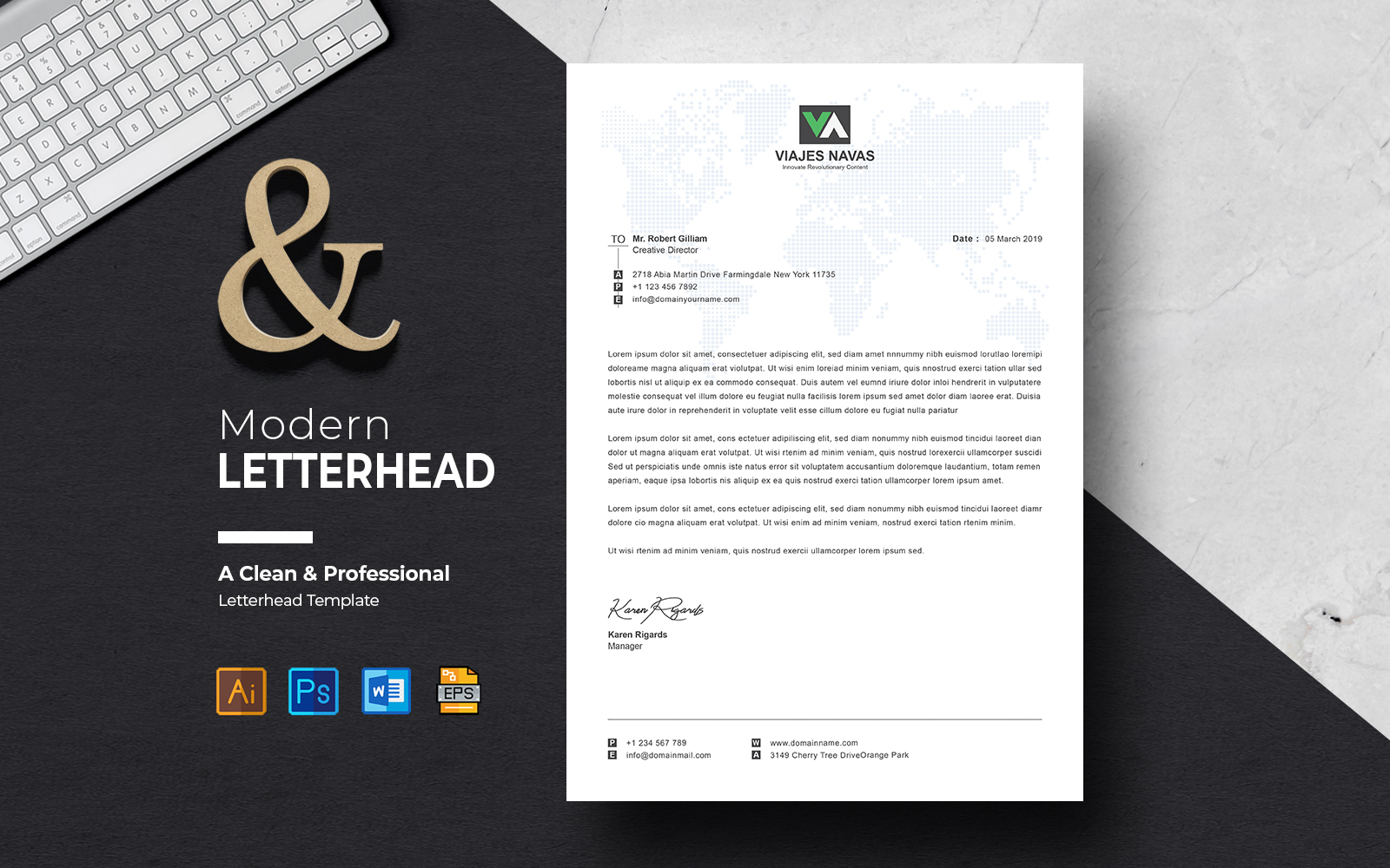 Professional Business Letterhead Canva Template design