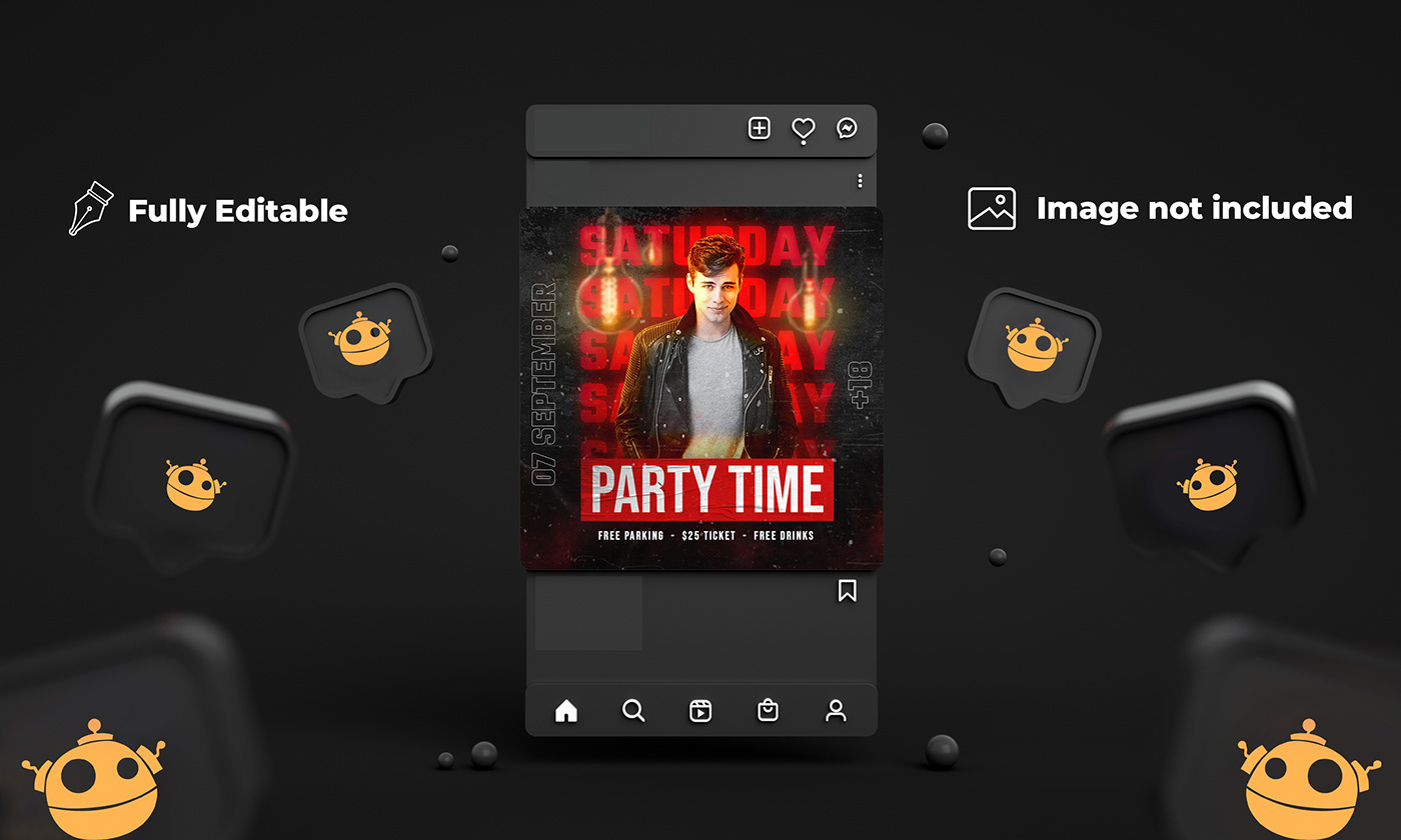 Saturday Party Instagram Template