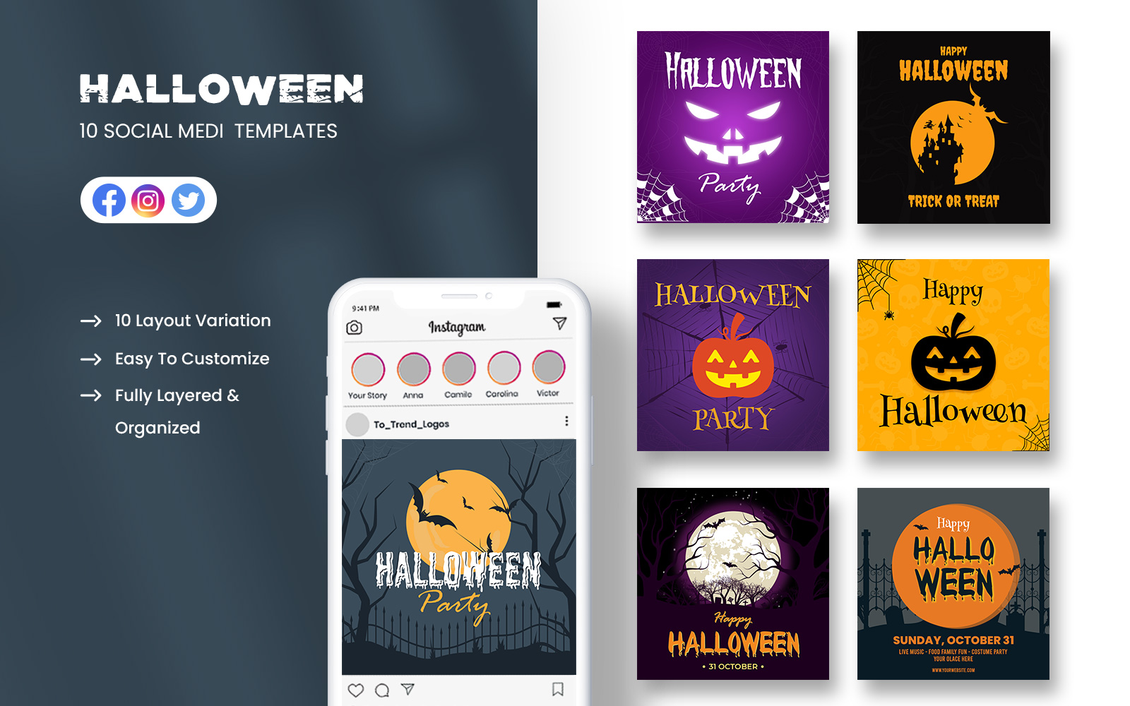 Halloween Festival Social Media Template